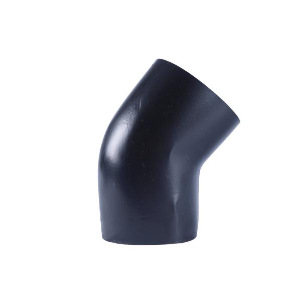 Abbildung PVC-Bogen 45 ° 28x30 mm  SCHWARZ matt Durchm. 92 mm