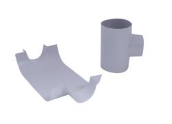Weiteres Bild zu PVC-Abzweig 90°, 73x57 mm hellgrau